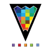 Maven Design Studio logo symbol of a black pencil tip with five colored squares 