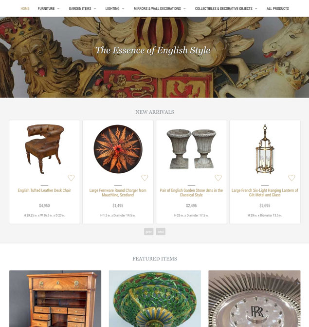 The Antique Swam website home page